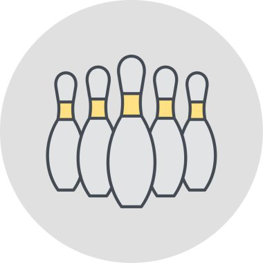 Bowling ikonu vektör illüstrasyonu
