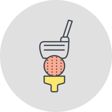 golf ikonu vektör illüstrasyonu