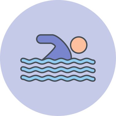 yüzme ikonu vektör illüstrasyonu