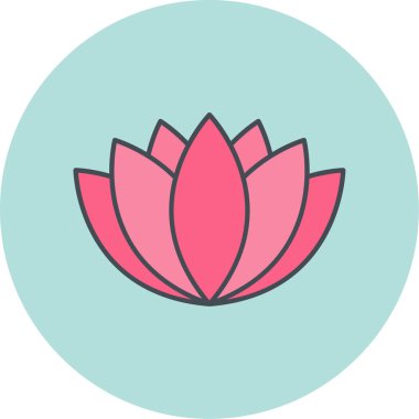 Nilüfer çiçeği ikonu vektör illüstrasyonu