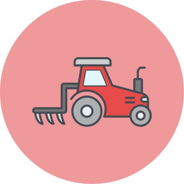 Traktör simgesi, vektör illüstrasyonu