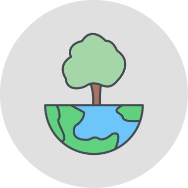 Ağaç simgesinin vektör illüstrasyonu