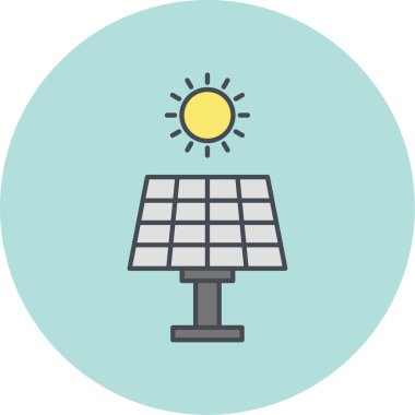 Güneş paneli ikon vektör illüstrasyonu