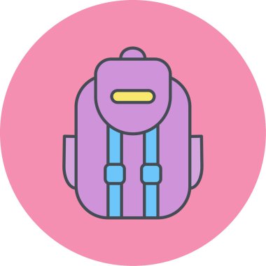 sırt çantası simgesi vektör illüstrasyonu