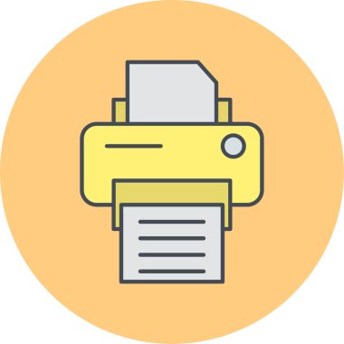 Yazıcı simgesi vektör illüstrasyonu