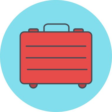 bavul ikonu vektör illüstrasyonu