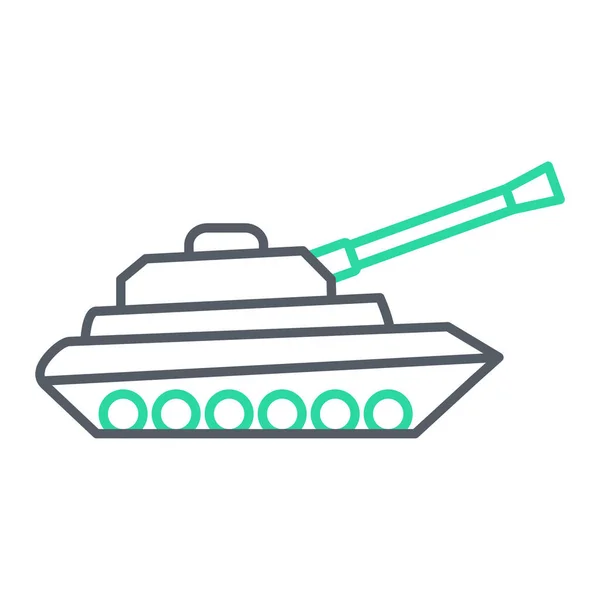 Katonai Tank Ikon Vázlat Illusztrációja Tengeralattjáró Vektor Ikonok Web — Stock Vector