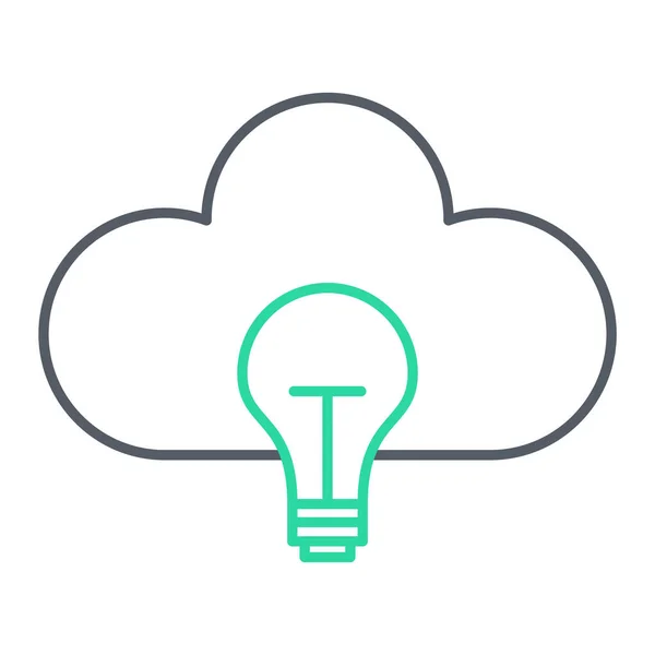 Icône Cloud Computing Illustration Contour Des Icônes Vectorielles Ampoule Pour — Image vectorielle