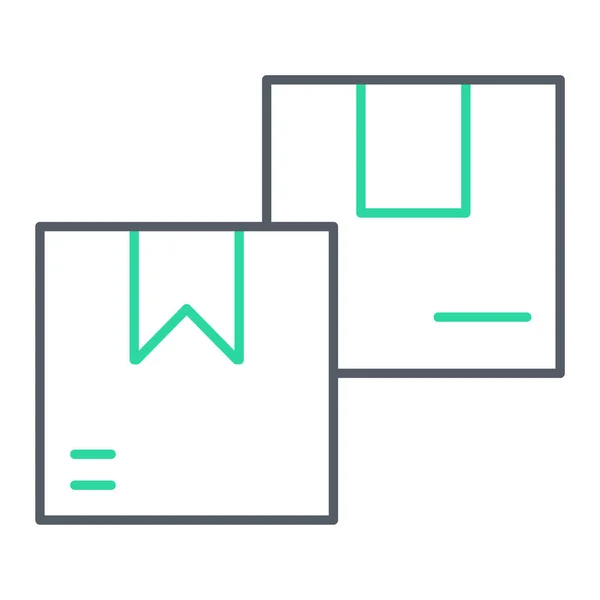 Schachtel Mit Schachteln Und Karton Linie Stil Symbol Vektor Illustration — Stockvektor