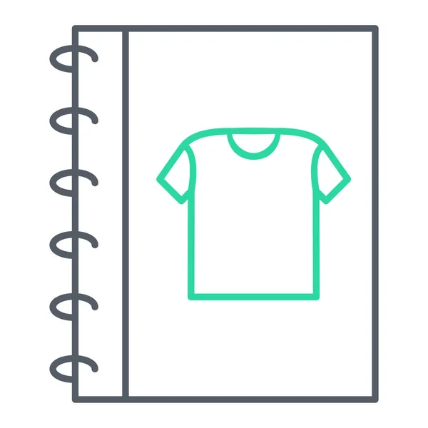 Tişört Ikonu Giysi Vektörü Işaretinin Ana Hatları — Stok Vektör