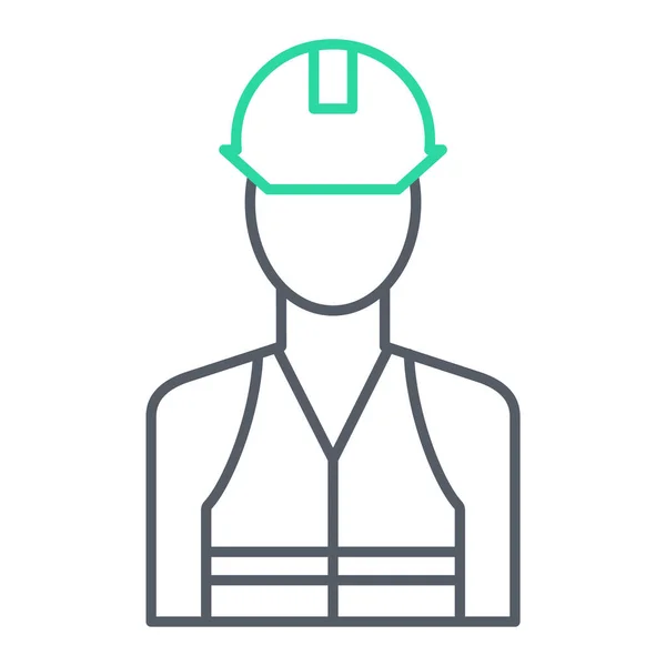 Arbeiter Ikone Umriss Builder Vektor Illustration Symbol Für Web Design — Stockvektor