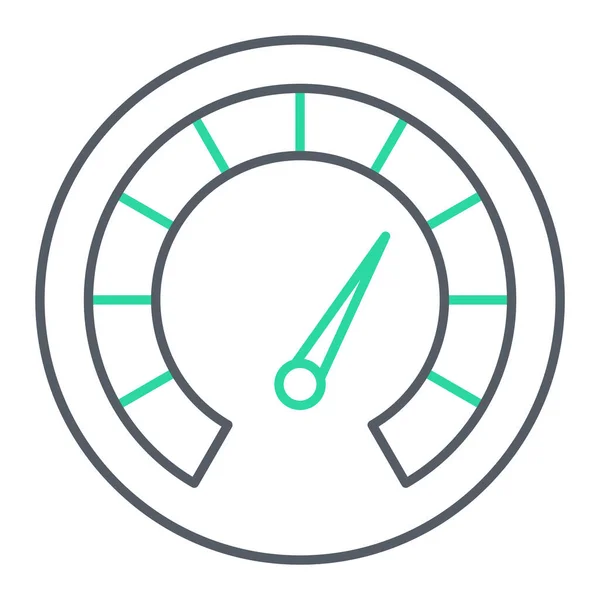 Snelheidsmeter Pictogram Platte Stijl Geïsoleerd Witte Achtergrond Tijd Symbool Vector — Stockvector