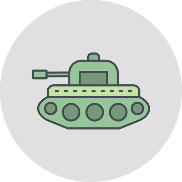 Ikona Vojenského Tanku Vektorová Ilustrace — Stockový vektor