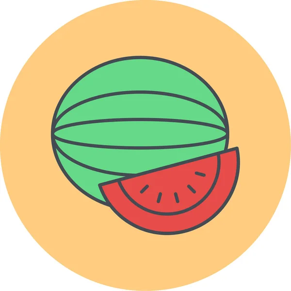 Vektorillustration Einer Einzelnen Wassermelone — Stockvektor