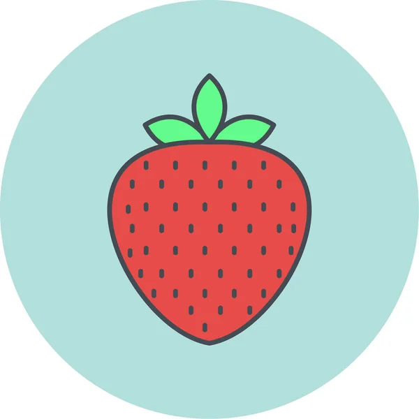Erdbeer Symbol Trendigen Stil Isolierten Hintergrund — Stockvektor