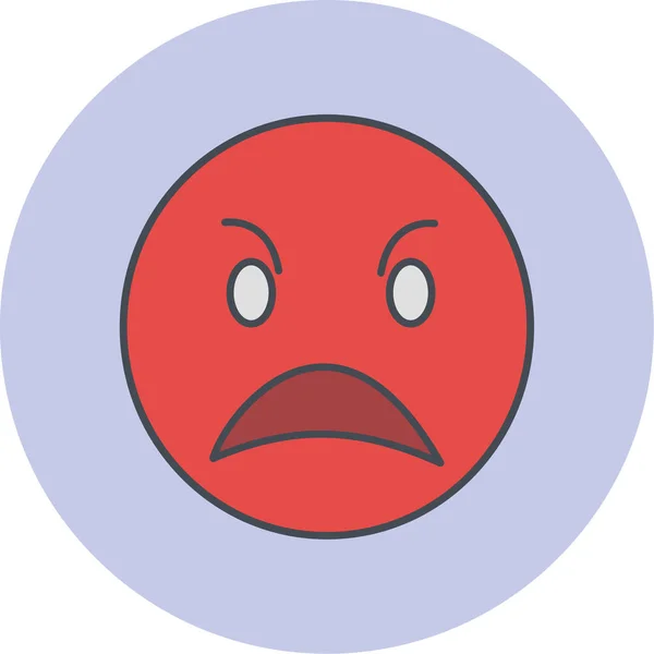 Sad Face Emoticon Icon Vector Illustration — Stock Vector