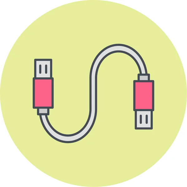 Usb Kabel Pictogram Vector Illustratie — Stockvector