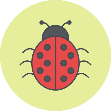 Uğur böceği. Web simgesi basit illüstrasyon