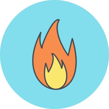 Tek alev simge vektör çizim