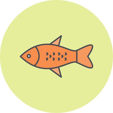 balık simgesi vektör illüstrasyonu