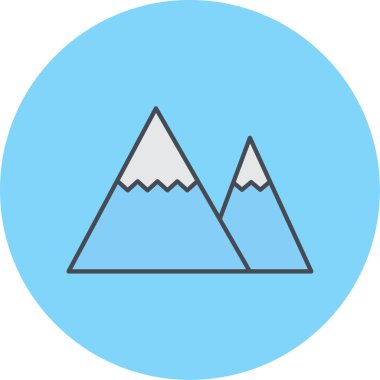 Beyaz arkaplanda izole edilmiş dağ simgesi. vektör illüstrasyonu