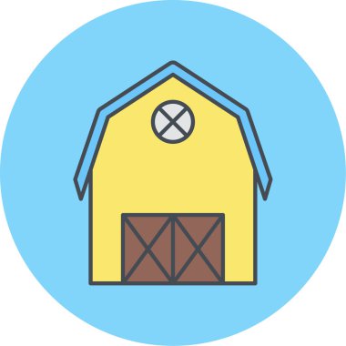 Ahırın modern simgesinin vektör illüstrasyonu