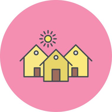 evler ikon vektör illüstrasyonu