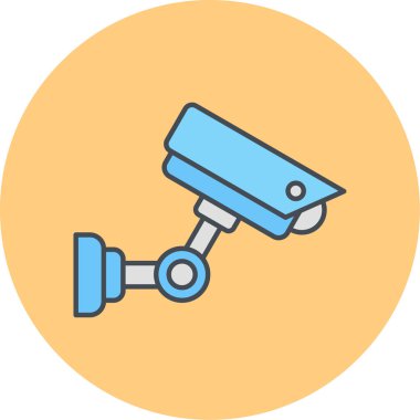 Güvenlik kamerası simgesi, vektör illüstrasyonu