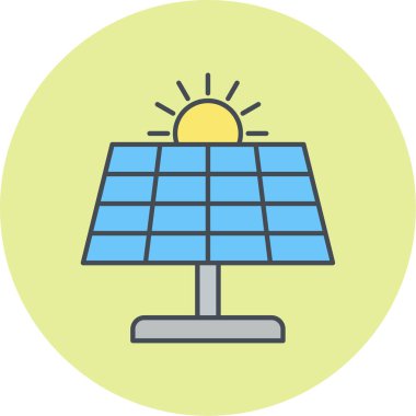 Güneş paneli ikon vektör illüstrasyonu