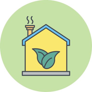 Eko, ekoloji ve ev simgesi