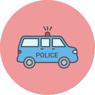 polis arabası ikon vektör illüstrasyonu