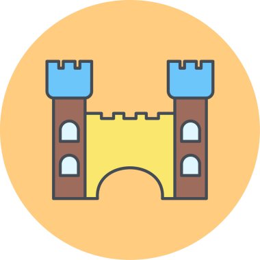 Kale kule simgesi. vektör çizim