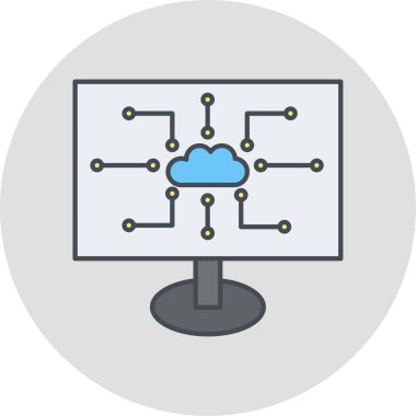 Online bulut simgesinin vektör illüstrasyonu