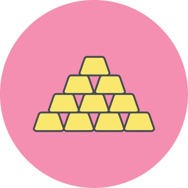 Altın çubuk simgesinin vektör illüstrasyonu