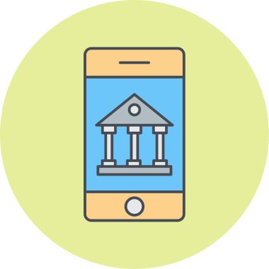 mobil bankacılık simgesi, vektör illüstrasyonu