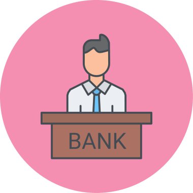 Banka düz simgesi, vektör illüstrasyonu