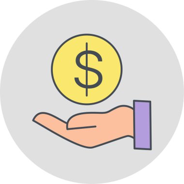 Dolar işareti simgesi, vektör çizimi