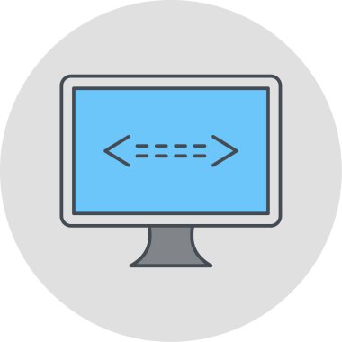 Bilgisayar modern simgesinin vektör illüstrasyonu