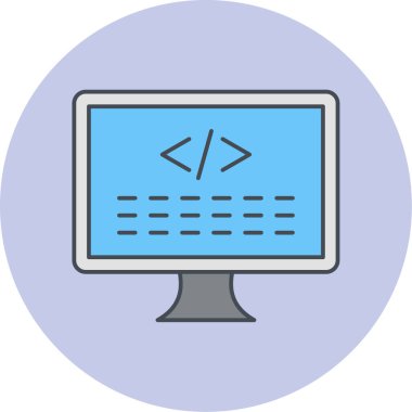 Bilgisayar modern simgesinin vektör illüstrasyonu