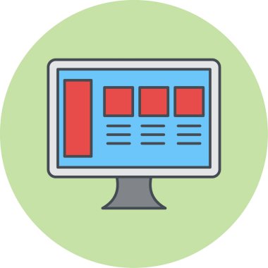 Bilgisayar modern simgesinin vektör illüstrasyonu