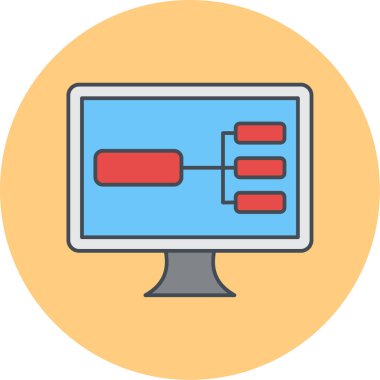 Bilgisayar modern simgesinin vektör illüstrasyonu