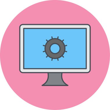 Bilgisayar. Web simgesi basit illüstrasyon