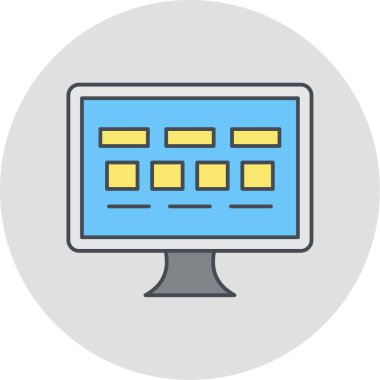 Bilgisayar modern simgesinin vektör illüstrasyonu