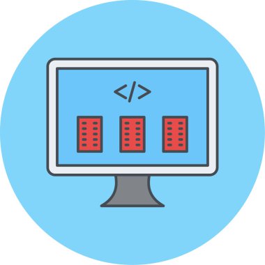 Bilgisayar modern simgesinin vektör illüstrasyonu