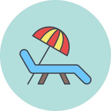 Plaj sandalyesi ikonu. vektör illüstrasyonu