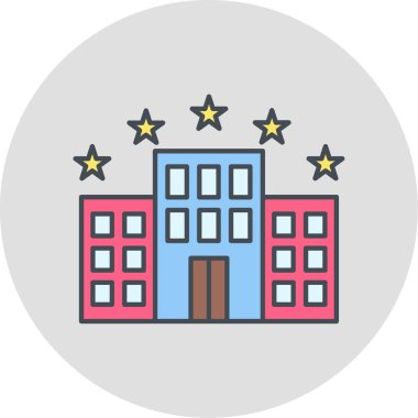 Web ve mobil için otel vektör simgesi