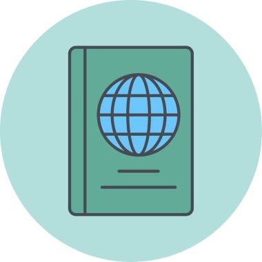 Pasaport. Web simgesi basit illüstrasyon