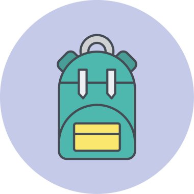 sırt çantası simgesi vektör illüstrasyonu