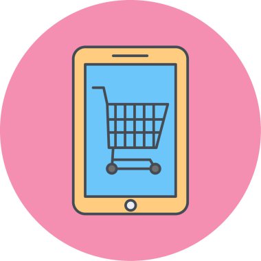 çevrimiçi alışveriş simgesi vektör illüstrasyonu