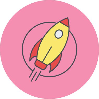 Uzay roketi ikonu. vektör illüstrasyonu